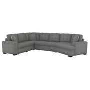Delara 149" 4-Piece Chenille Upholstery Sectional with 2 Throw Pillows - Gray