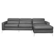 Hinshaw 102" 2-Piece Leather Sectional - Dark Gray