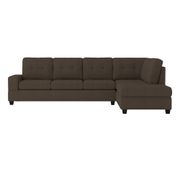 Colrich 111.5" Microfiber Upholstery 2-Piece Reversible Sectional with Chaise - Chocolate