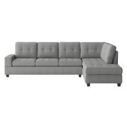 Colrich 111.5" Microfiber Upholstery 2-Piece Reversible Sectional with Chaise - Gray