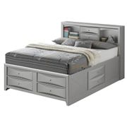 Marilla Panel Bed - King, Silver Champagne