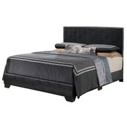 Aaron Upholstered Panel Bed - Full, Black