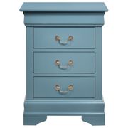 Louis Philippe 3-Drawer Nightstand - Teal