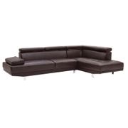 Riveredge 109" 2-piece Faux Leather L Shape Sectional - Dark Brown