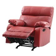 Manny Faux Leather Reclining Chair - Red