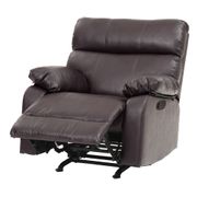 Manny Faux Leather Reclining Chair - Dark Brown