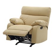 Manny Faux Leather Reclining Chair - Beige