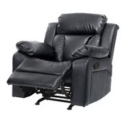 Daria Faux Leather Reclining Chair - Black