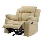 Daria Faux Leather Reclining Chair - Beige