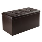 Ashford Ottoman with Storage Faux Leather - 29.92", Brown