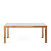 Sienna Outdoor Patio Coffee Table - Acacia Wood with Teak and Gray Center Stone