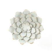 Tipped Metal Flower Wall Decor - Light Gray and Gold