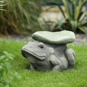 Frog and Lilypad Indoor/Outdoor Garden Stool - Gray