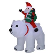 6' Santa and Polar Bear Inflatable with LED Lights