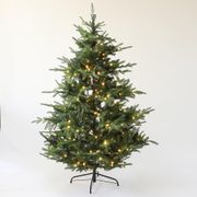 6' PE/PVC Pre-Lit Artificial Christmas Tree