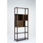 Selma Bamboo Bookcase - Right Facing, Cappuccino