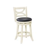 Florence Faux Leather 24" Swivel Counter Stool - Distressed White