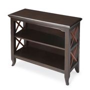Newport Low Bookcase - Black and Cherry