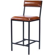 Lazarus 27" Leather and Metal Counter Stool