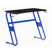 Gaming Ergonomic Desk with Cup Holder and Headphone Hook - Blue/Black