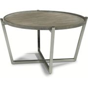 Cadence Round Cocktail Table - Brown/Silver