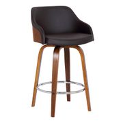 Alec Faux Leather 26" Swivel counter Stool - Brown/Walnut