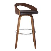 Sonia Faux Leather 26" Swivel Counter Stool - Brown/Walnut