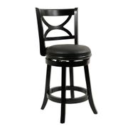 Florence Faux Leather 24" Swivel Counter Stool - Black