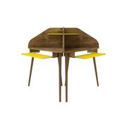 Bradley 2-Piece Cubicle Section Desk - Yellow/Rustic Brown
