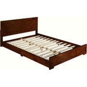 Camden Isle Oxford Wooden Brown Walnut Queen Bed with Complete Slat System