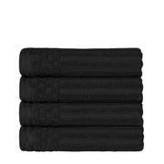 Duncannon 4-Piece 100% Cotton Hand Towel Set - Black