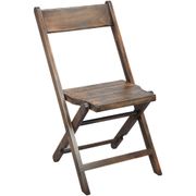 Slatted Wood Folding Chair - Antique Black