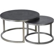 Hayes Nesting Coffee Tables - Black/Silver