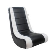 Faux Leather Video Gaming Rocker Chair - Black/White