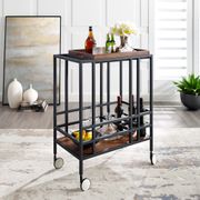 Removable Serving Tray Bar Cart - Brown, Black