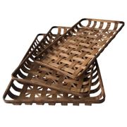 3-Piece Tobacco Decorative Basket Set - Brown