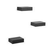 Showcase Floating Shelves - Set of 3, Black