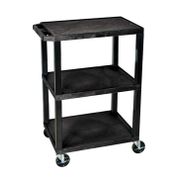 Tuffy Utility Cart with 3 Shelves - Black