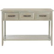 Aiden French Gray 3-Drawer Console Table