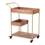Brown Bar Cart With Tray