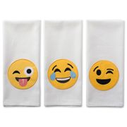 Emoji 3-Piece Dishtowel Set - White/Yellow