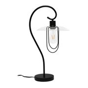 Industrial Iron Scroll Table Lamp - 22", Black