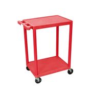 2-Flat Shelf Cart - Red