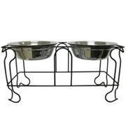 Double Bowl Feeder - Stainless Steel