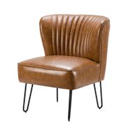 Eustacio Faux Leather Accent Chair - Camel