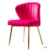 Luna Velvet Dining Chair - Fuchsia