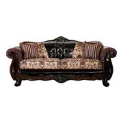 Robertson Traditional Sofa - Burgundy/Dark Brown