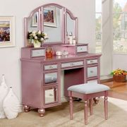 Tracy Contemporary Style Vanity With Stool - Rose Gold