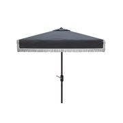 Milan Fringe 7.5' Square Crank Umbrella - Navy