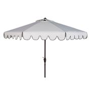 Venice Single Scallop 9' Crank Outdoor Push Button Tilt Umbrella - White